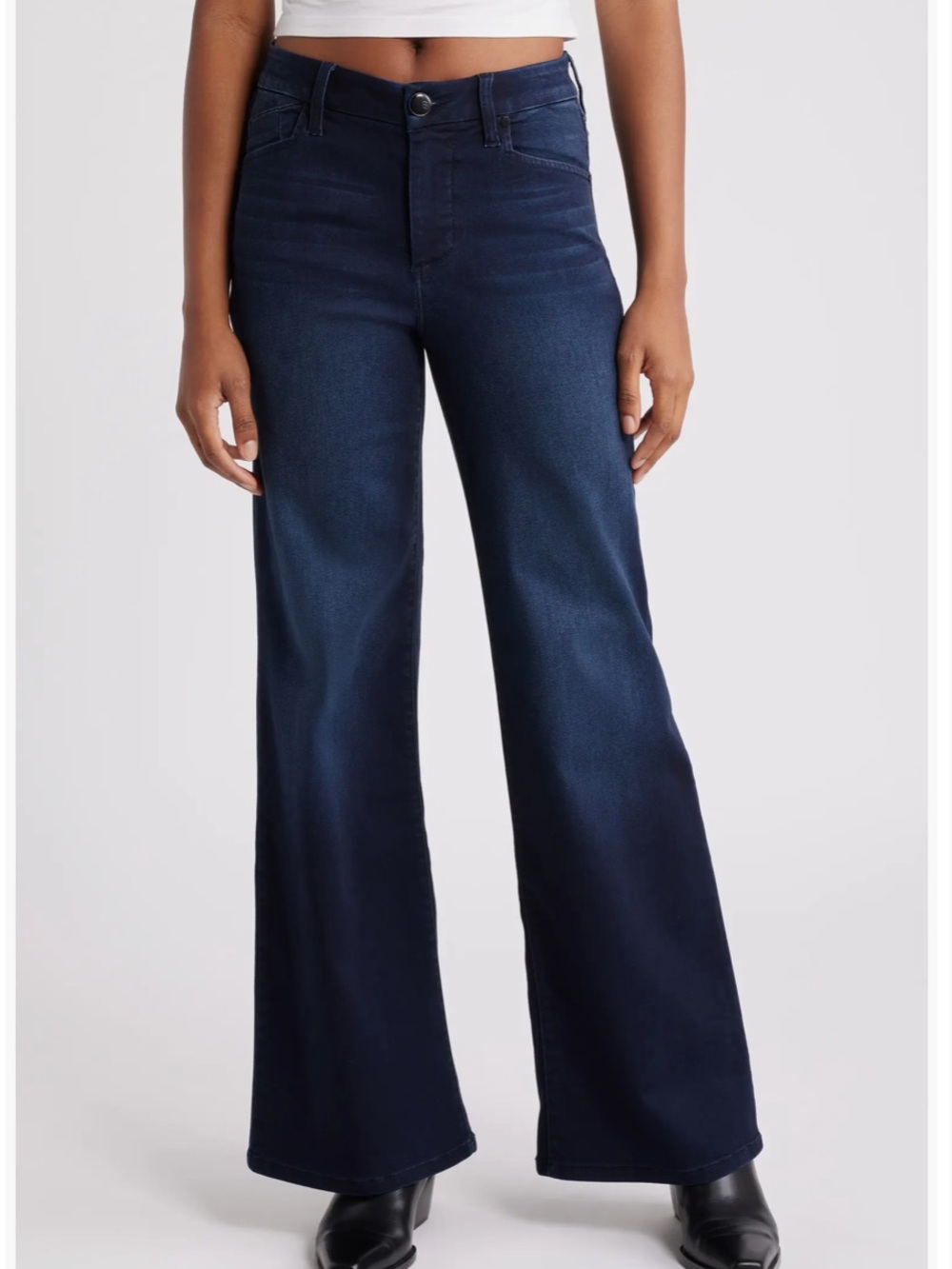 1822 Denim High-Rise Wide Leg Jeans - Dark Indigo